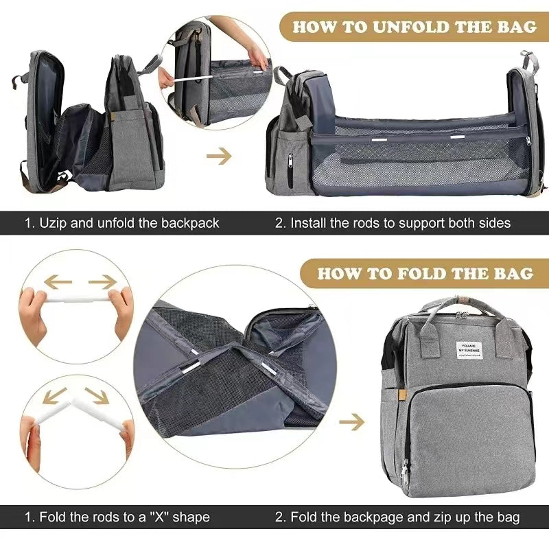 VendiVilani™ - Foldable bed diaper bag